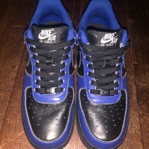Nike Air Force 1s custom blue and black